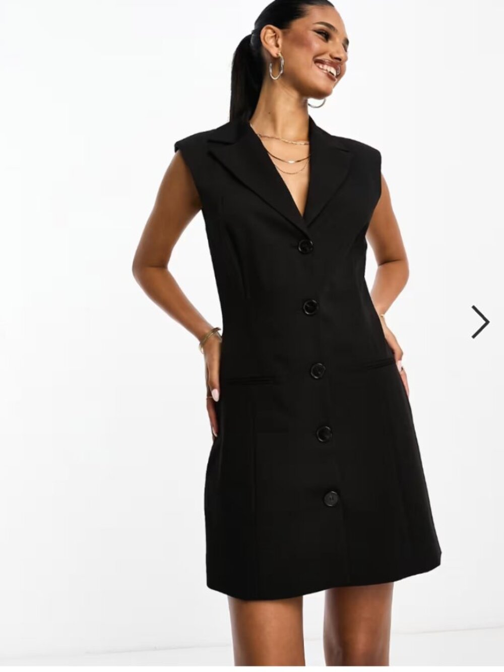 Mango Black Tailored Sleeveless Blazer Dress